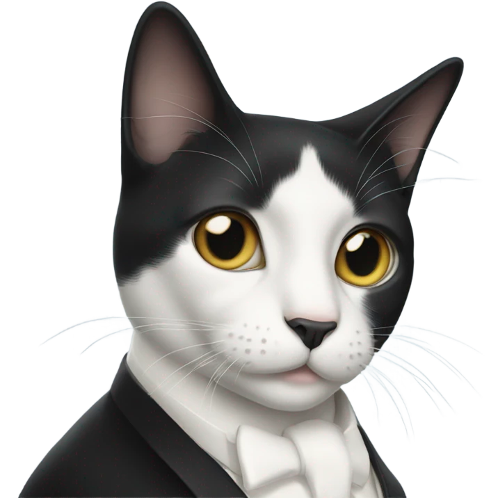 Tuxedo cat with white mustache  emoji