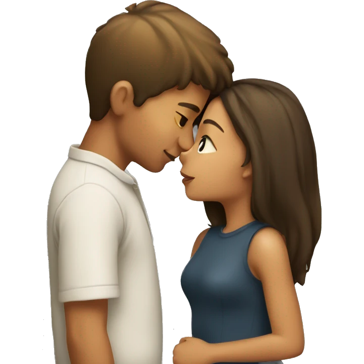 Girl kissing boy emoji
