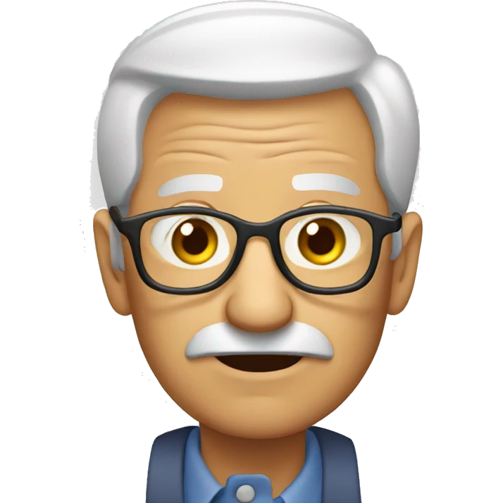 old man using an iphone emoji