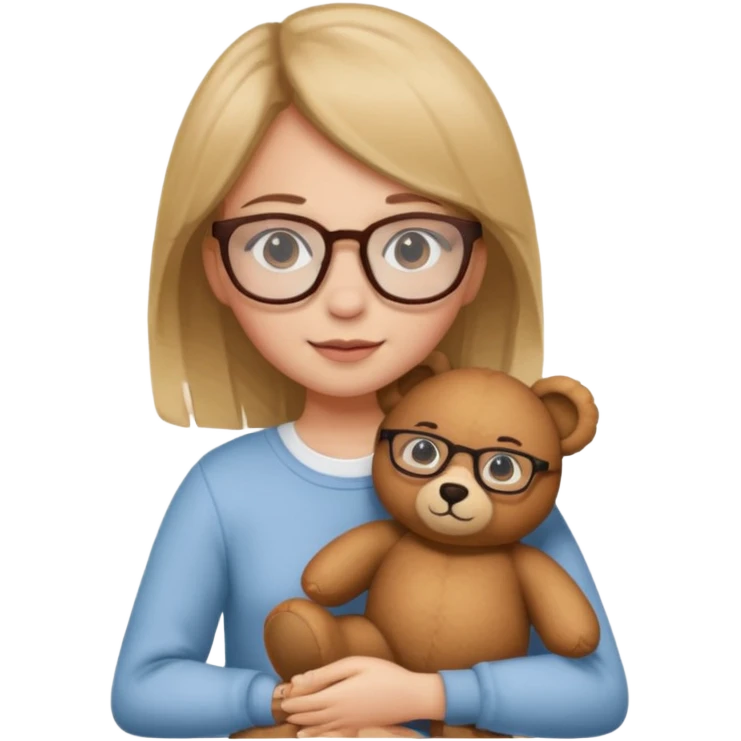 girl glasses and teddy  emoji