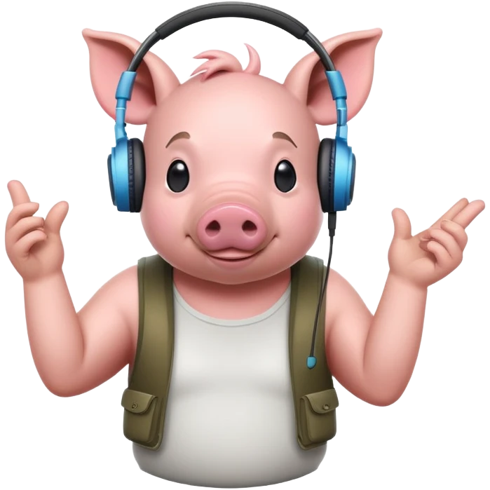 Pig playing Fortnite  emoji