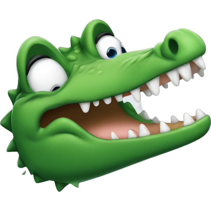 The crocodile has tears coming out of his eyes emoji