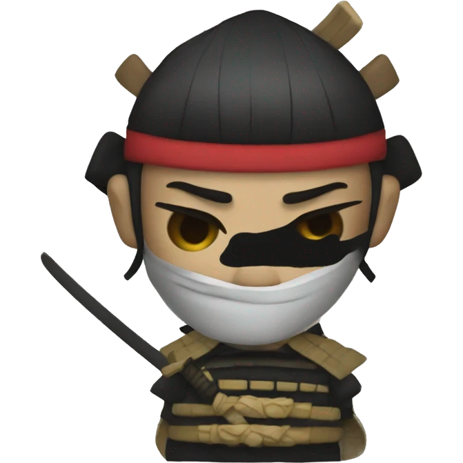 face covered samurai emoji