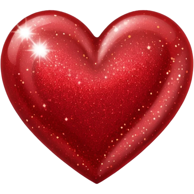 red glitter heart  emoji