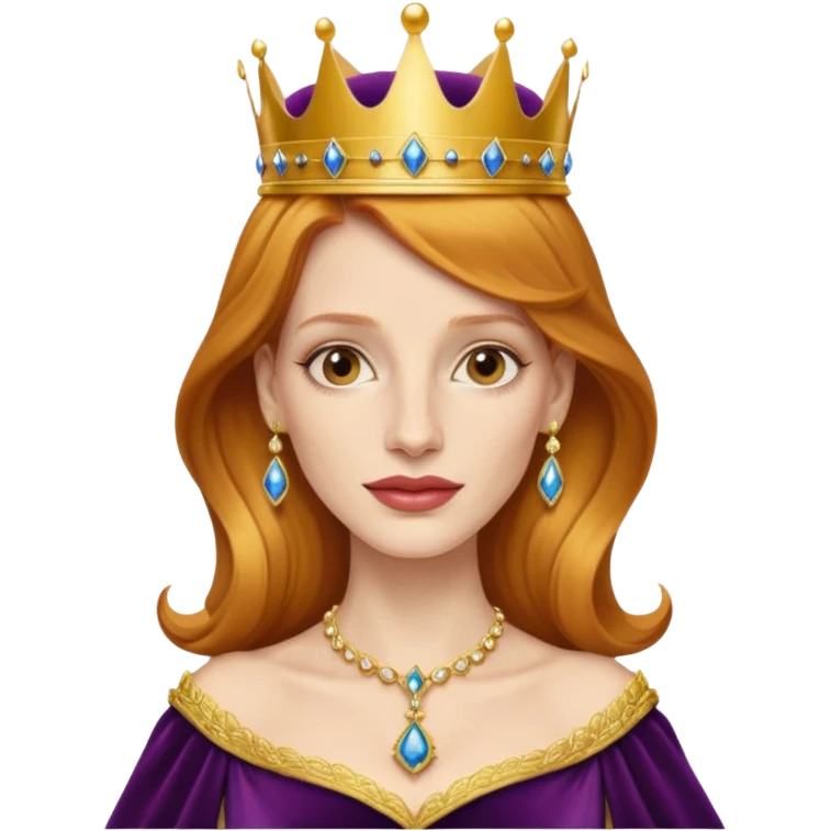 Jessica Chastain, as a queen emoji