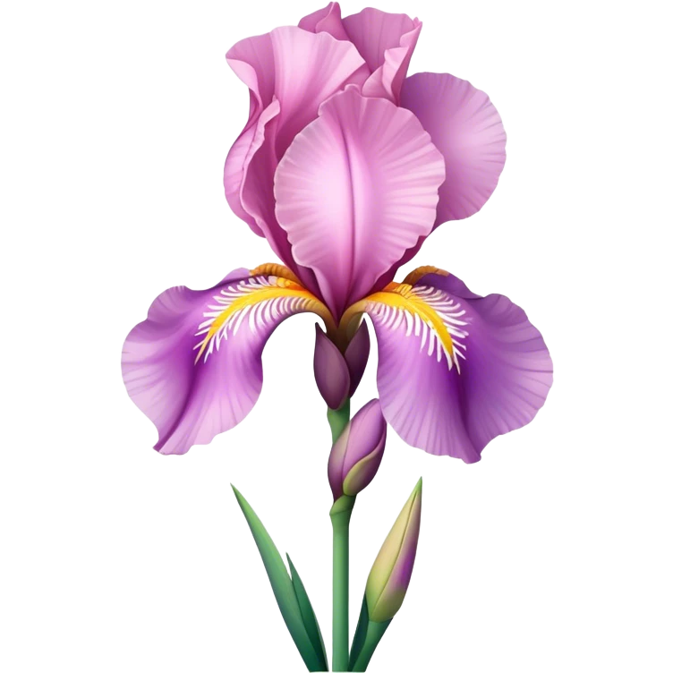 single Pink Iris, straight stem emoji