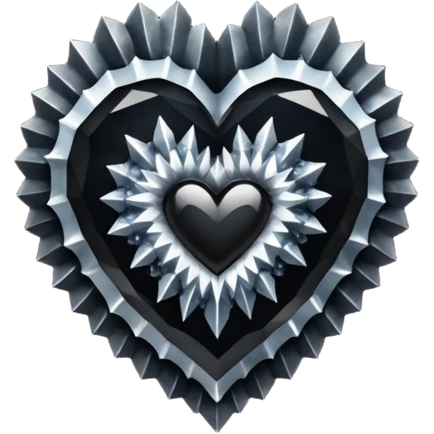 Black gothic crystal geode heart emoji