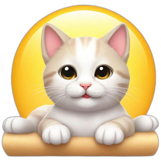 Very cute kitten sunbathing emoji