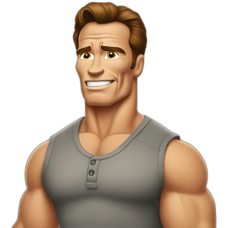 arnold schwarzenegger cartoon wearing henley emoji