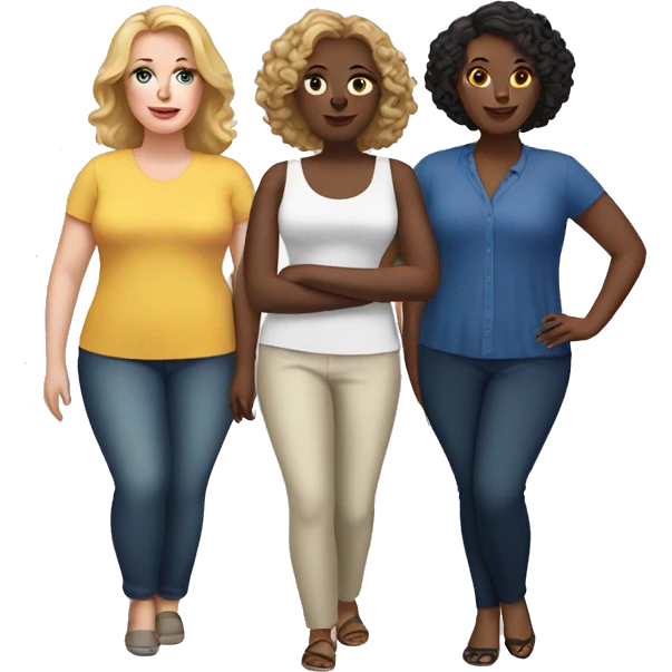 three white women plus size emoji