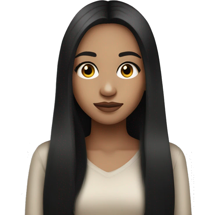 pretty light skinned girl with lashes and black long hair straight hair emoji
