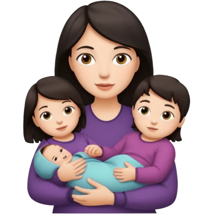 Oma dunkles Haar 2 Babys und Kleinkind emoji