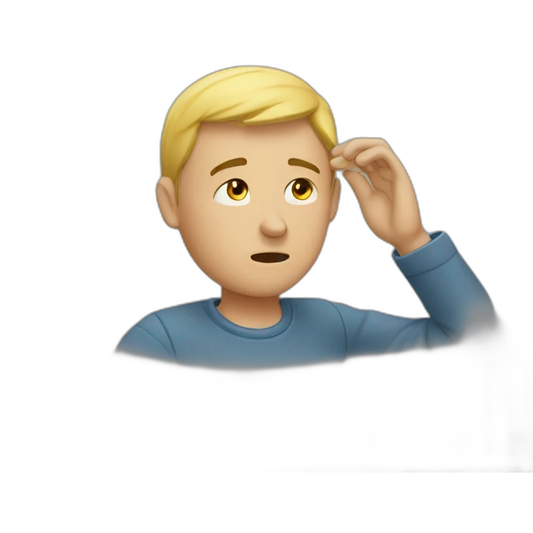 A man searching for something by putting his hand on his forehead emoji