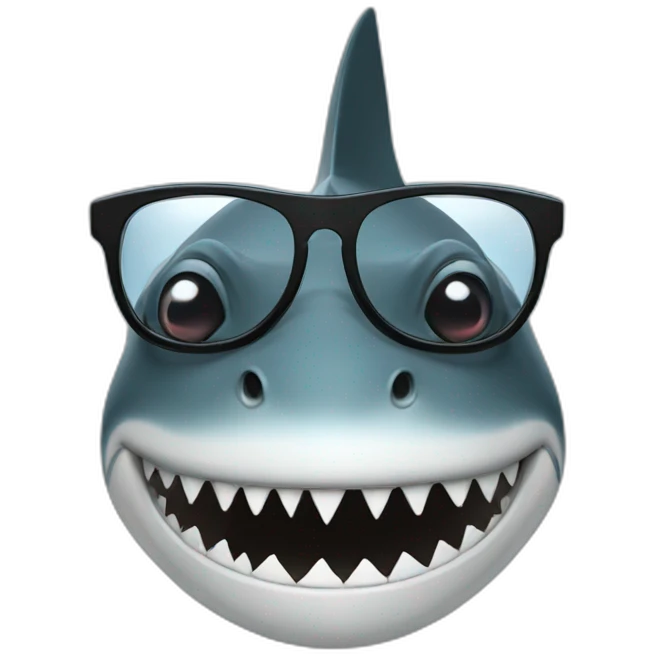 shark with glasses black emoji