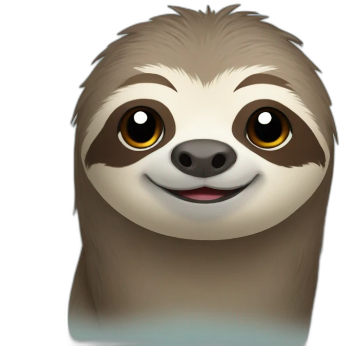 sloth with otter cute faces emoji