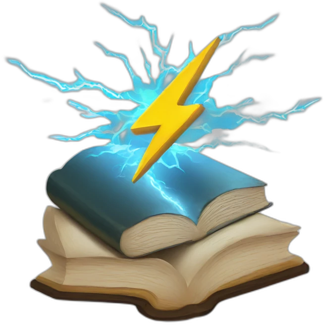 Lightning bolt reading a book emoji