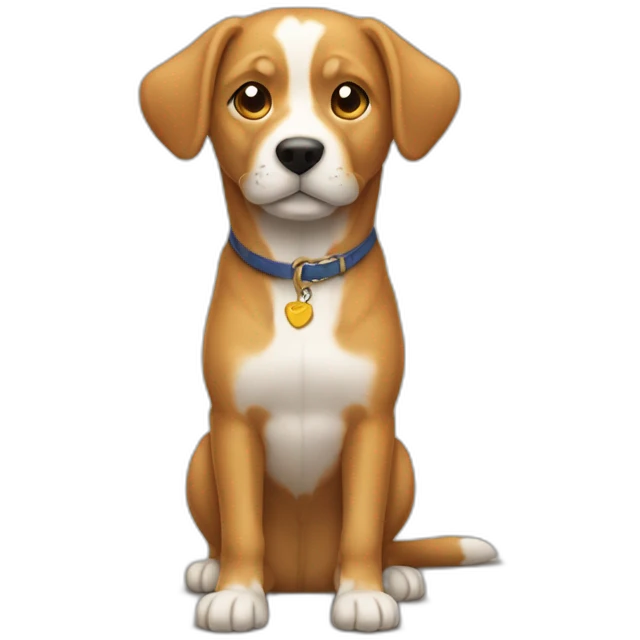 Chien sur un chat emoji