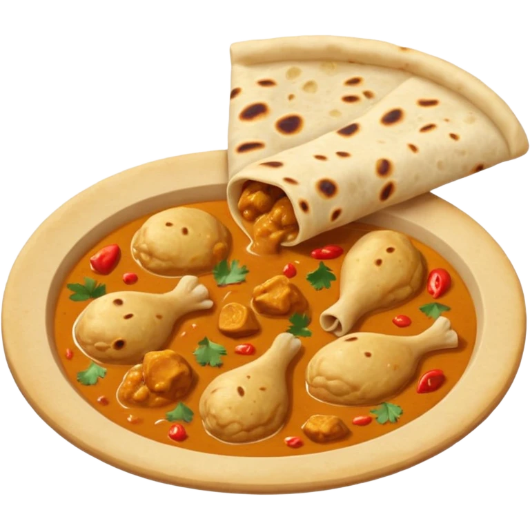 make me a chapati with chicken curry but make sure it is a emoji and not a image emoji