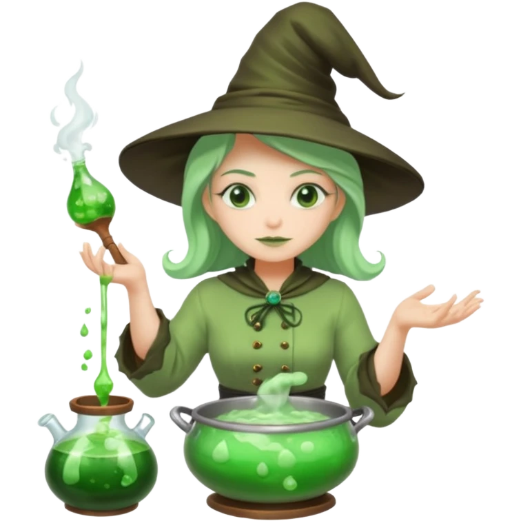 green witch cooking potion emoji