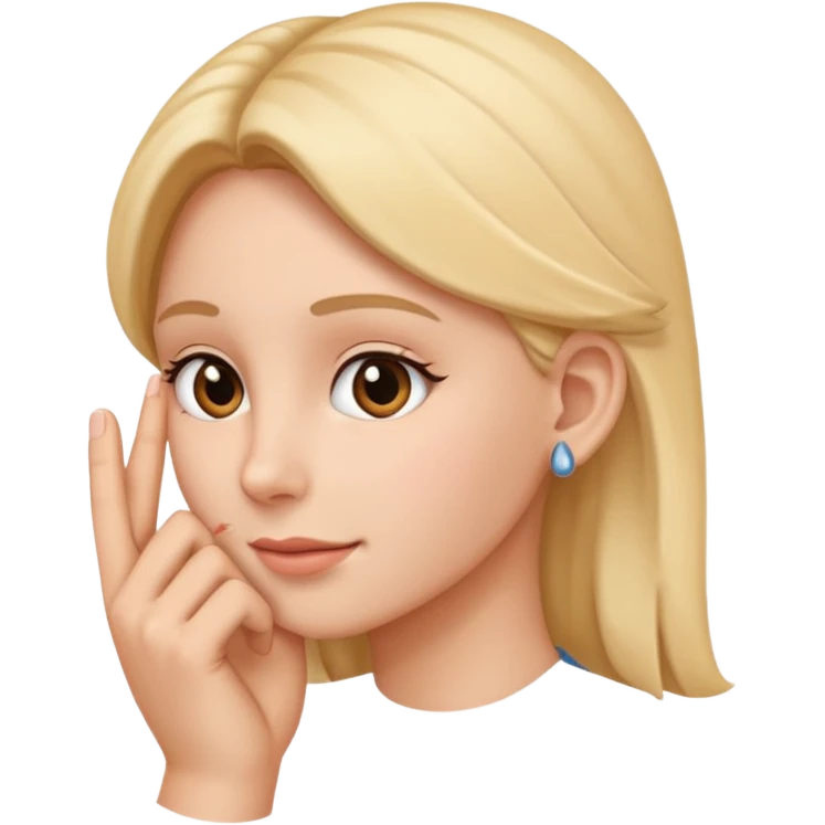 Hand touching ear emoji