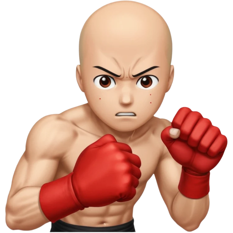 Angry Saitama with his red giant hand punching (just punch) emoji