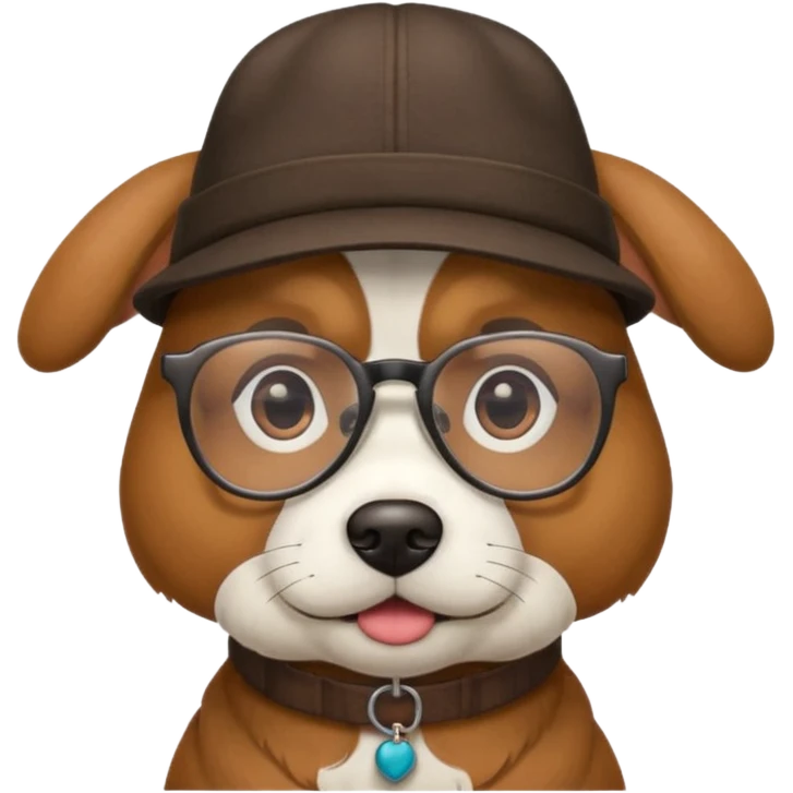 Dog with glasses and hat  emoji