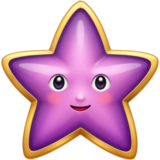 Quiero un emeji de estrella, pero que la estrella sea de oro rosa y brilli brilli con chispitas moradas emoji