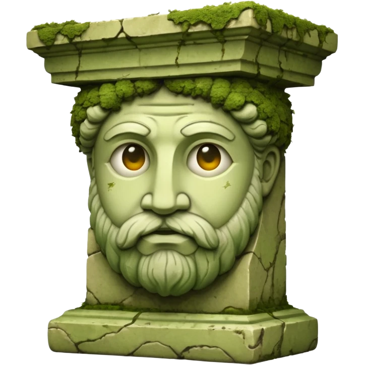 Greek sculpture with moss emoji