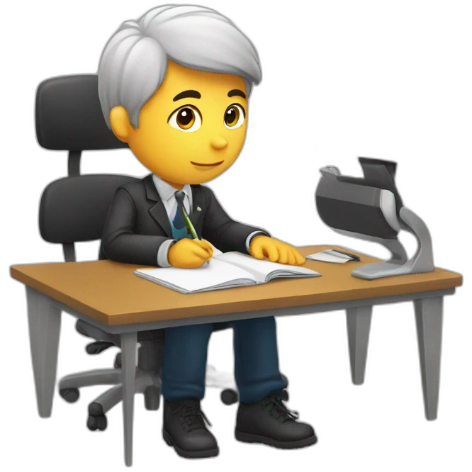 A schoolboy at his desk emoji