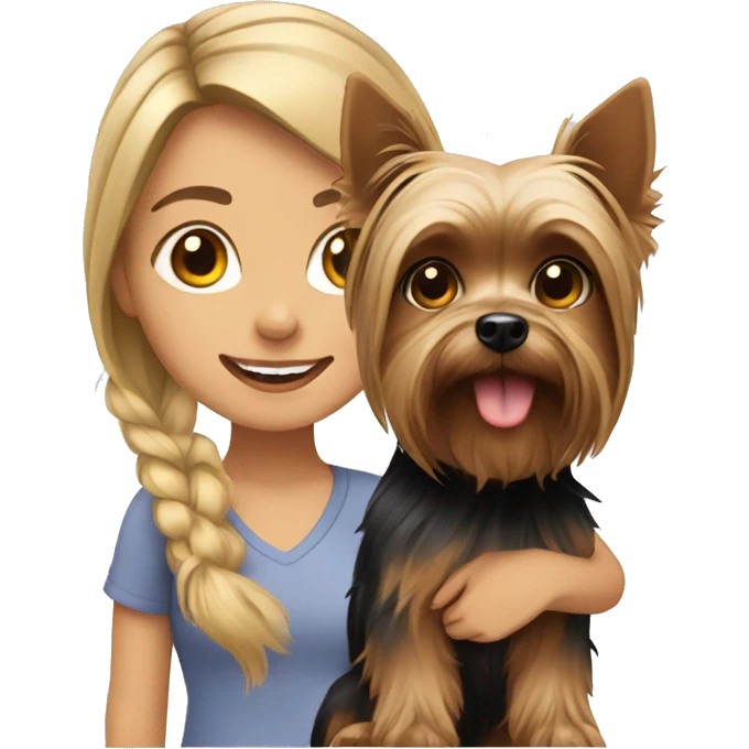 girl with Yorkshire terrier emoji