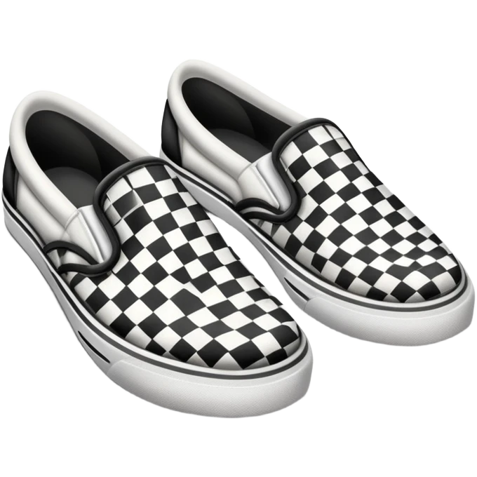 Black and white checkered slip on shoes emoji