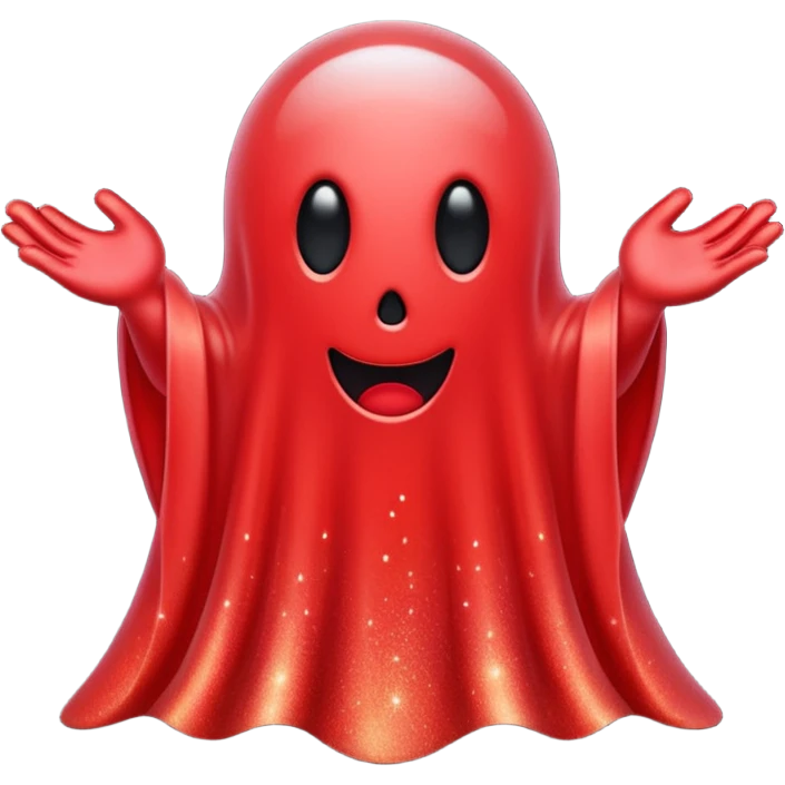 red glitter ghost style emoji