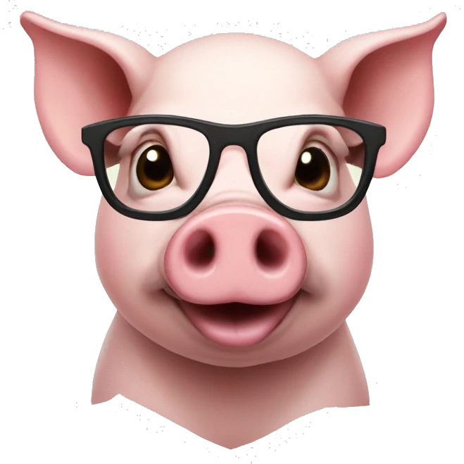 Pig with glasses emoji