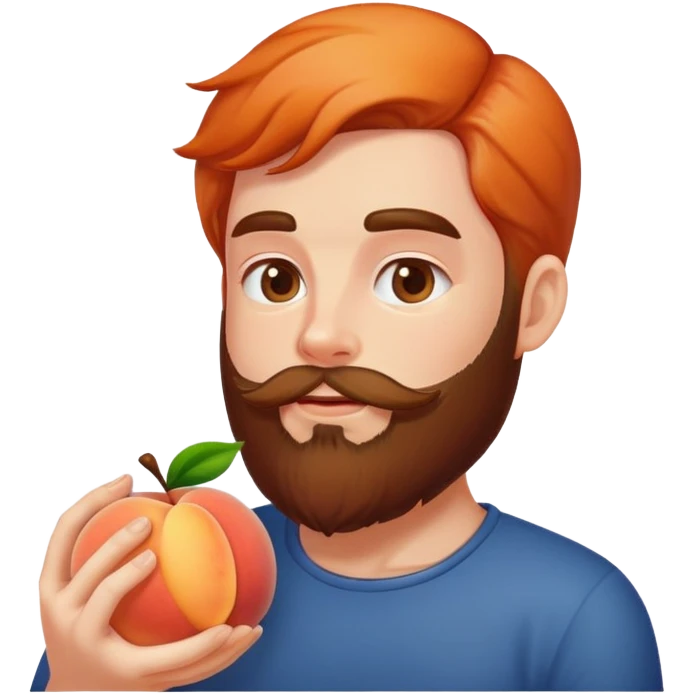 Beard rubbing peach emoji