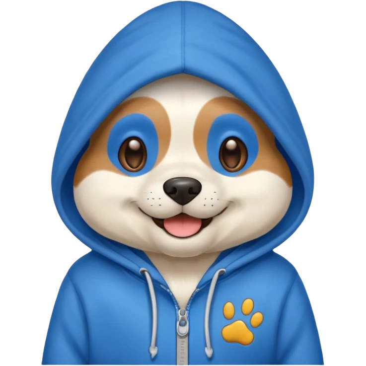 Dog wearing a hoodie emoji
