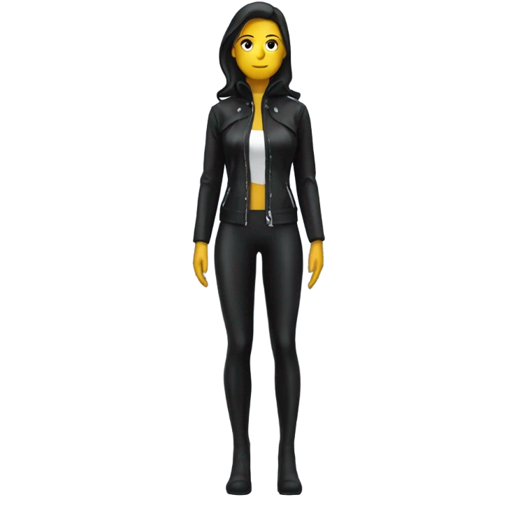 female latex jacket zoomed out emoji
