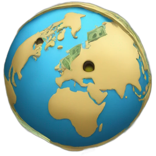 Globe with stack of money emoji