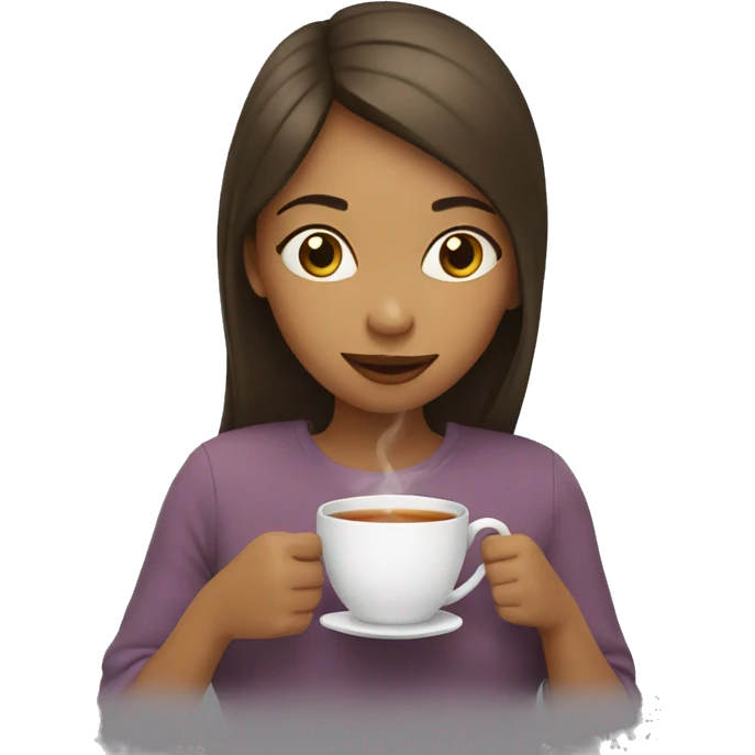 Girl sipping tea emoji