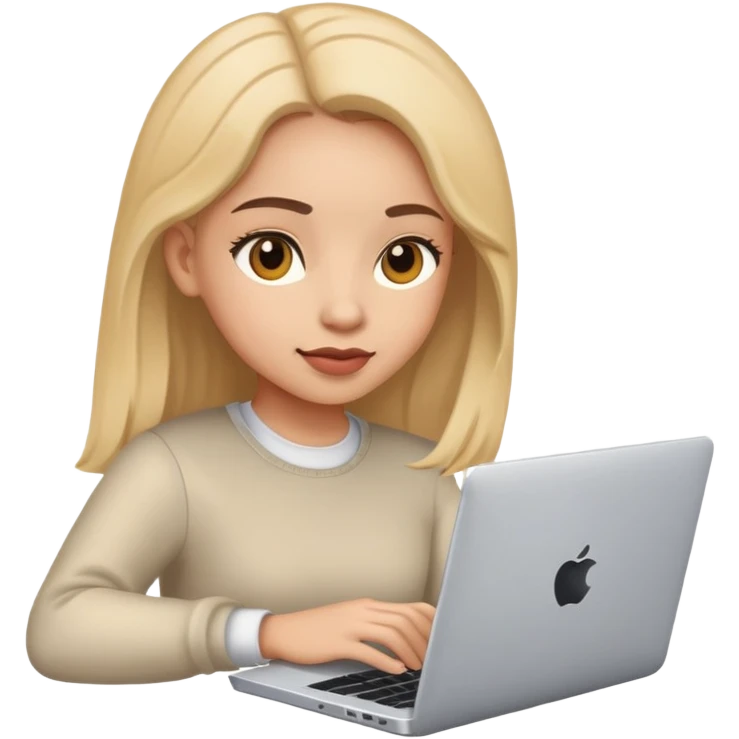 Girl working on laptop computer emoji