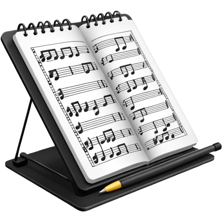 music score notebook with stand emoji
