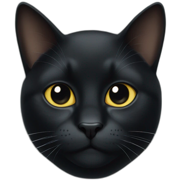 big head black cat emoji