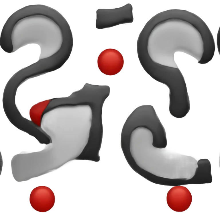 Red with black edge question mark emoji