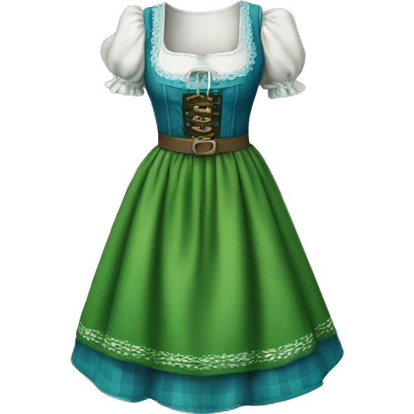Blue green traditional oktoberfest drindl dress only. emoji