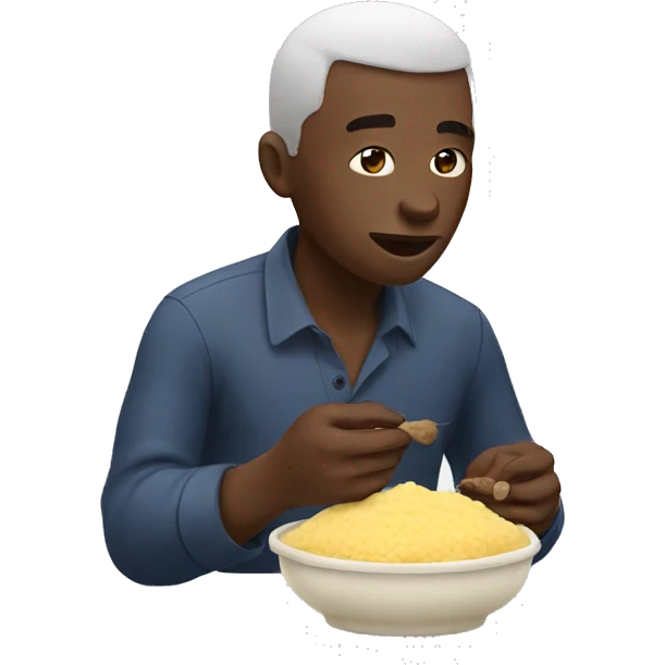 Man eating fufu emoji