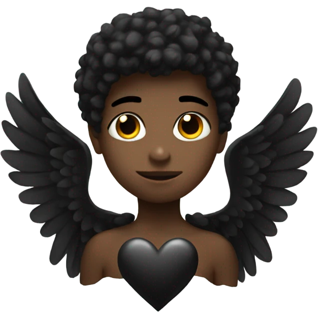 Black heart with wings emoji