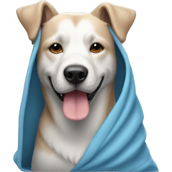 un perro con una cobija emoji