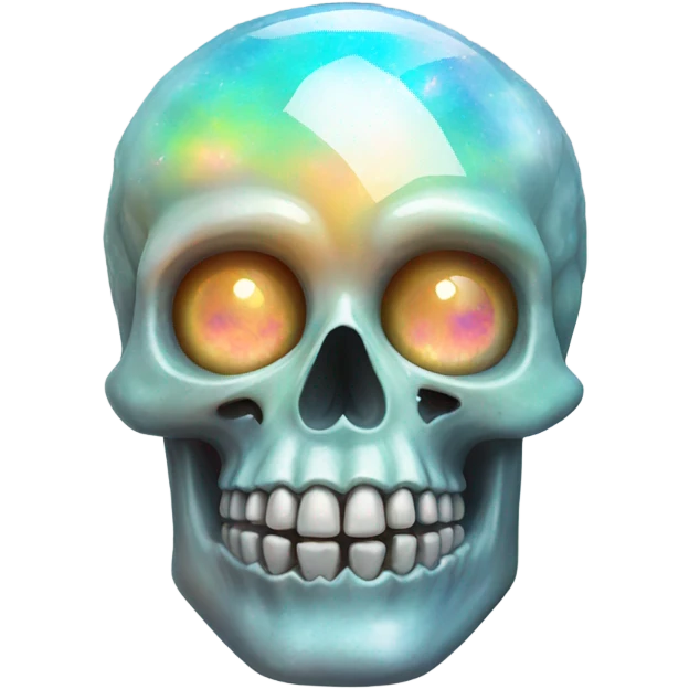 Opal gemstone skull emoji