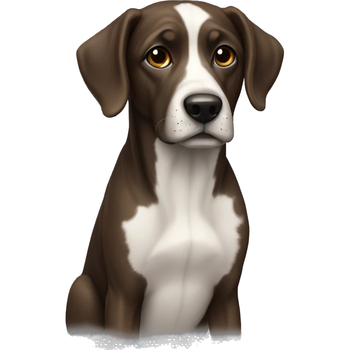 realistic dog portrait full body dark brown ears emoji