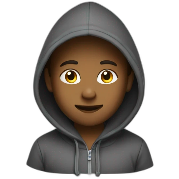 Dit wearing à hoodie  emoji