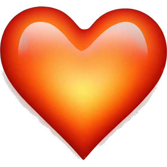 bleeding red heart shape glowing red-orange emoji